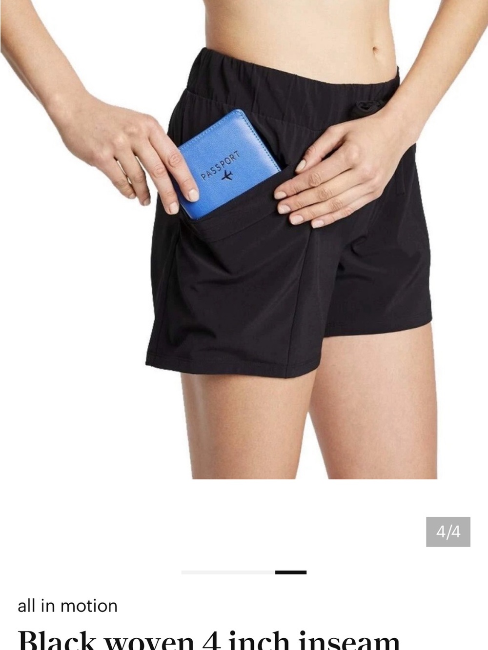 all in motion Women's Athletic Shorts in Black and Olive - Picture 2 of 3